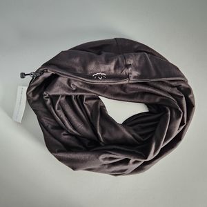 Beyond Yoga Hidden Zip Pocket Infinity Scarf Fabfitfun Black Soft Jersey Knit.